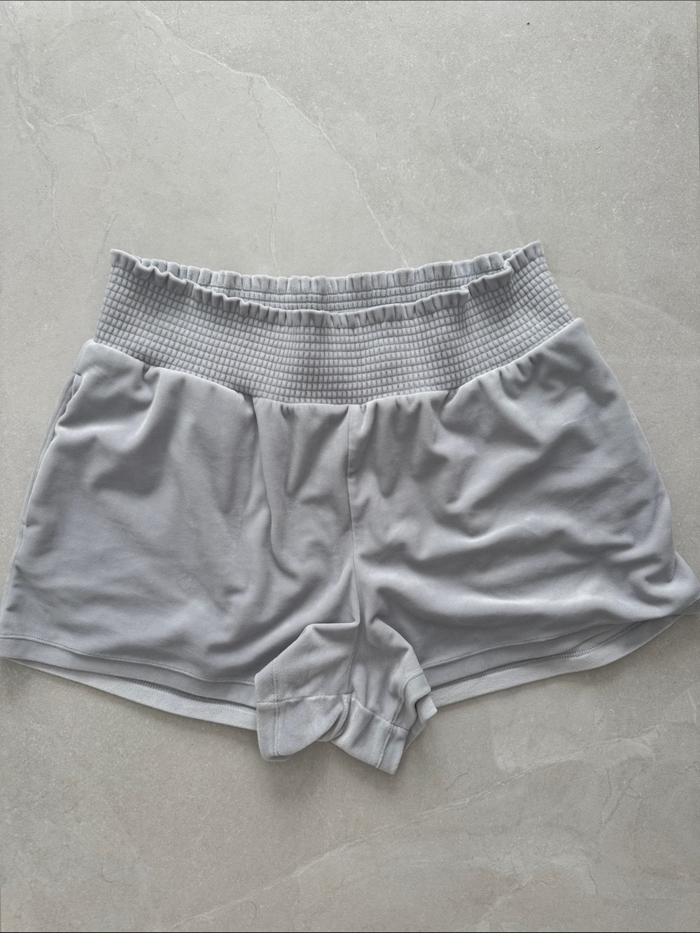Old Navy Light Gray Smocked Waistband Lounge Shorts